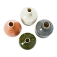 thumbnail image 7 of Main + Mesa Stoneware Bud Vases in Crackle Glaze, Olive/Terracotta Tones, Set of 4, 7 of 7