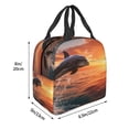 thumbnail image 3 of Balery Sunset Dancing Dolphin B Bolsa de Almuerzo Aislada – Caja de Almuerzo con Papel de Aluminio Grueso, Mantiene la Comida Fresca por 4 Horas, 3 of 8