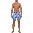 thumbnail image 2 of Unique Bargains Men's Fruit Pattern Lightweight Beach Pool Summer Board Shorts Blue 34, 2 of 5