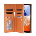 thumbnail image 5 of SaniMore for Samsung Galaxy A05 Wallet Case, PU Leather Wrist Shoulder Strap Flip Stand Card Slots RFID Blocking Zipper Purse Shockproof Anti-fall TPU Inner Shell Flip Folio Protective Cover, Brown, 5 of 10