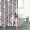 thumbnail image 4 of Floral Shower Curtain Watercolor Botanical Bathroom Decor Rustic Flower Design Fabric Bath Curtain for Tub Country Style Home Accessories with Hooks，72x84in, 4 of 5