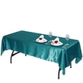 thumbnail image 3 of Balsa Circle 60" x 102" Satin Rectangular Tablecloth Turquoise Table Linen, 3 of 5