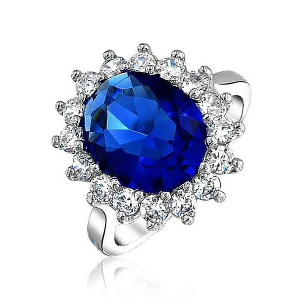 Jewelry - 4CT Royal Blue Oval Cubic Zirconia Simulated Sapphire CZ ...