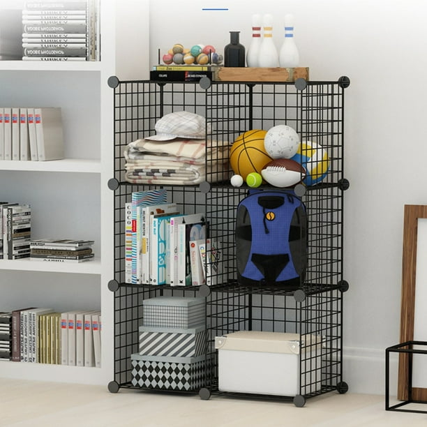 Augienb 6 Cube Storage Metal Wire Cube Organizer Cubes Diy Storage Shelves Closet Grids Wire Cubes Stackable Storage Bins Modular Bookshelf Bookcase For Home Office Black Walmart Com Walmart Com