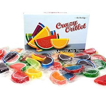 Jelly Fruit Slices Candy, Individually Wrapped, Gift Box - Assorted Fruit Flavors, 2 Lbs