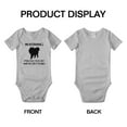 thumbnail image 3 of Warning: Protected by A American Eskimo Dog Funny Baby Rompers Baby Clothes (Gray,3-6 Months), 3 of 5