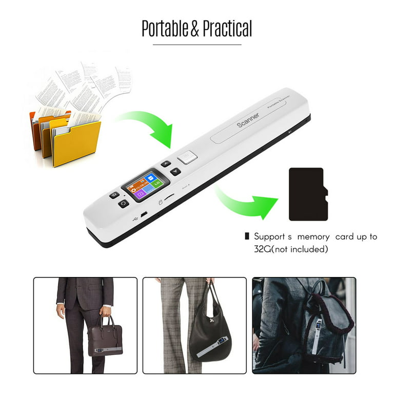 Mini Wireless WiFi Portable Scanner HD LCD Display Receipts Books Handheld  Document Scanner A4 Size 1050DPI PDF or JEPG #R20