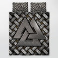 thumbnail image 4 of Viking Doona Cover - Silver Valknut Symbol - Viking Quilt Bed Set Rlt12, 4 of 5