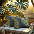 thumbnail image 6 of Throw Pillow Cover - Set of 2 Decorative Leaf Printed Design Cushion Case for Home Decor Sofa Couch Chair Bed Patio Living Room Bedroom Car Office - 14x20 Inches, 6 of 9