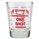 thumbnail image 1 of Vaso medidor de vidrio transparente en miniatura de 45 ml con escala roja, herramienta esencial para cócteles del barman, 1 of 8