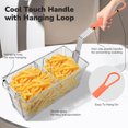 thumbnail image 5 of WeChef 2 Packs Deep Fryer Basket with Divider Heavy Duty Construction Fryer Basket with Non-slip Handle for Commercial Restaurant Roadside Stall Red, 5 of 9