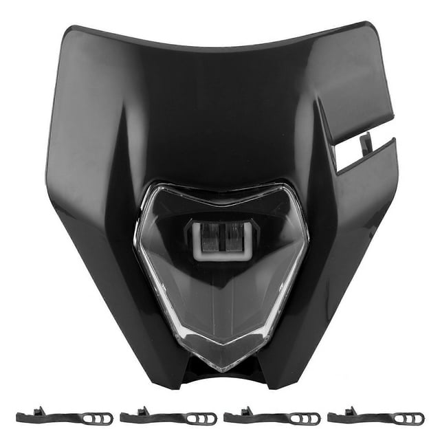 Universal Motorcycle Headlight High/Low Beam LED Headlamp 60W 6000K Daytime Running LampBlack