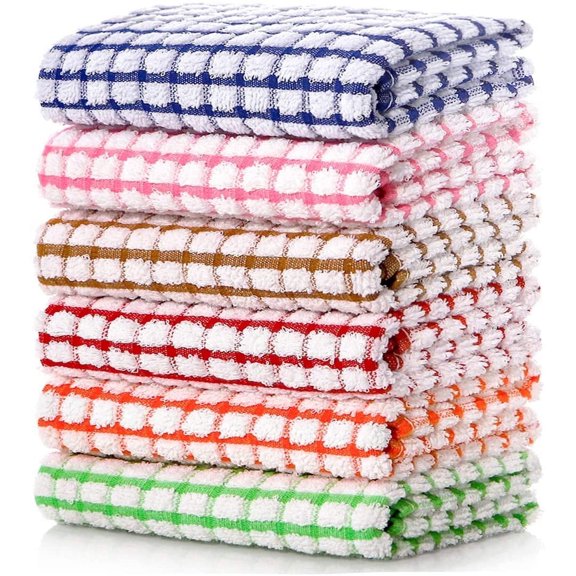 Chak’s Choice 6PCS Kitchen Towels,11 X 15.7 Inch Dish Towels for Kitchen,Set of Bulk Cotton Dish Cloths for Washing,Kitchen Dish Rags for Drying Dishes,Colorful