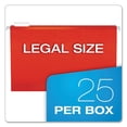 thumbnail image 5 of Colored Reinforced Hanging Folders, Legal Size, 1/5-Cut Tabs, Red, 25/Box | Bundle of 10 Boxes, 5 of 7