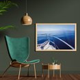 thumbnail image 2 of Navy Wall Art with Frame, Boat Show Ocean Sea Life with Ship Yacht Landscape of Islands Image Photo, Printed Fabric Poster for Bathroom Living Room, 35" x 23", Navy Blue and White, by Ambesonne, 2 of 2