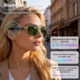 thumbnail image 3 of Blackview Smart Audio Sunglasses with Bluetooth, Polarized Open Ear Headphones Glasses for Men Women, UV400 Protection, Touch Control Voice Assistant, Business Travel, Gold, 3 of 10