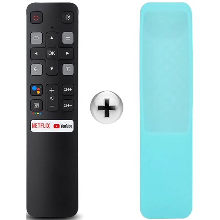 UORLEN Universal TV Remote for TCL Android TV 40S334 50S434 55S434 75S434 40S330 70S430 32S334 55S435 50S435 43S434 32S6500A 65P8S 65P8 49S6800FS and More [NO Voice Function]. with silicone case