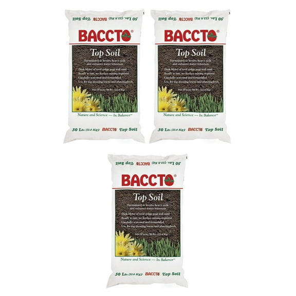 Michigan Peat 1550P Baccto Top Soil with Reed Sedge, & Sand, 50 Lb (3 Pack)