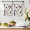 thumbnail image 3 of Spring Botanical Kitchen Towels Set of 2, Watercolor Purple Floral Leaf Vintage Beige Absorbent Dish Towels for Kitchen, Microfiber Hand Towel, Quick Drying Tea Towel for Cleaning Dishcloths, 3 of 7