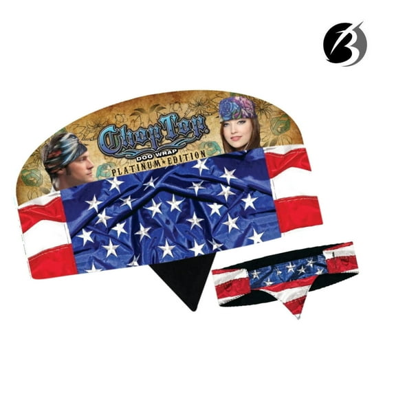 Chop Top Doo Wrap Platinum Ed USA Flag Headbands Headwrap Sweatband Bandanna