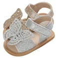 thumbnail image 5 of Zanarzt Baby Girl Boy Sandals Baby Toddler Girls Soft Open Toe Summer Sandals Flower Princess Flat Shoes Silver,6, 5 of 9