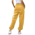 thumbnail image 7 of Women's Casual Pants Women'S Bottom Sweatpants Joggers Pants Workout High Waisted Yoga Pants With Pockets,Yellow Women's Casual Pants L, 7 of 7