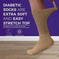 thumbnail image 2 of 12 Pairs Diabetic Khaki CREW SOCKS circulatory Health Men’s Cotton Size10-13, 2 of 5