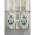 thumbnail image 5 of Teal Anchors Coastal Bathroom Window Curtain, Vintage Summer Beach Nautical Light Filtering Coffee Kitchen Curtains, Bedroom Living Room Curtains 2 Panel 84"x54", 5 of 6