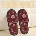 thumbnail image 2 of Bixox Men's Women's Romantic white snowflakes Patterned Plush House Slippers, Memory Foam Slippers, Indoor and Outdoor Warm Plush Bedroom Shoes, Soft Flat Sole, Comfortable and Non-slip, 2 of 5