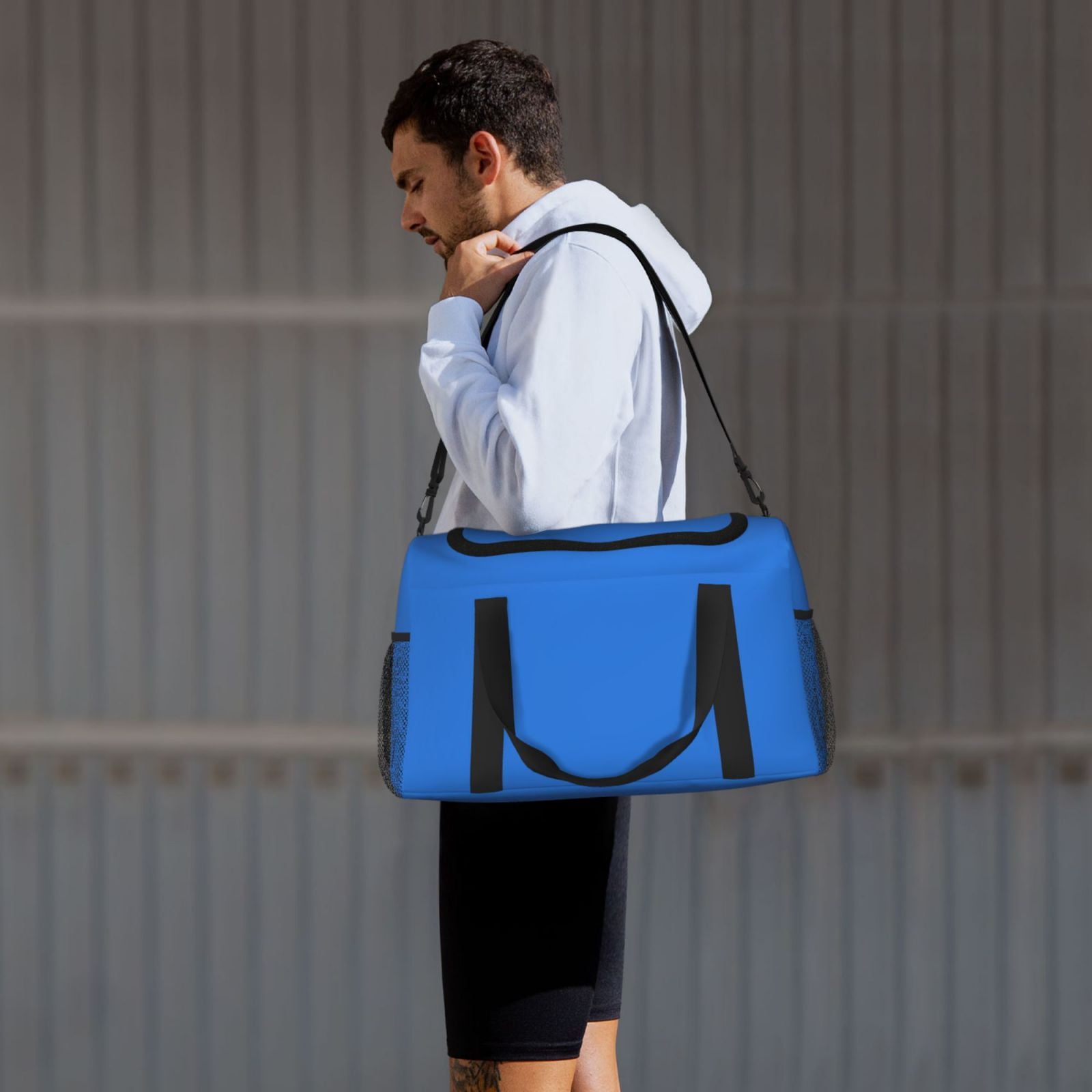 Ratiio Dodgerblue Pattern Hand Travel Bag, Weekender Carry On for Women Men, Sports Gym Bag, Workout Duffel Bag, Overnight Shoulder Bag fit 15.6 Inch Laptop