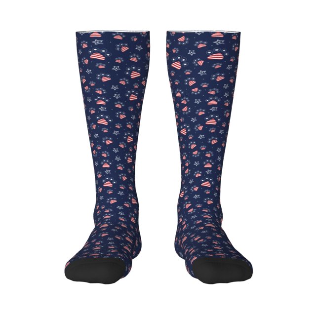 Balery Star Dog Paw Calcetines novedosos Calcetines deportivos Calcetines hasta la rodilla Calcetines de algodón Calcetines originales y geniales