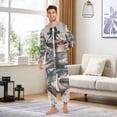 thumbnail image 4 of Sharks Anchors Adult Onesie Pajamas Slim Fit Christmas One Piece Suit Pjs for Women and Men Hooded Zipper, 4 of 7