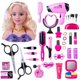 thumbnail image 1 of Ganfancp Cabeza de Muñeca para Peluqueria Cabeza de Muñeca para Niñas Peluqueria Deluxe Peinado Maquillaje Muñeca Juguetes Peluqueria Juego de Pretender Peluqueria Kit Cabeza de Peluqueria Rebajas Fl, 1 of 5