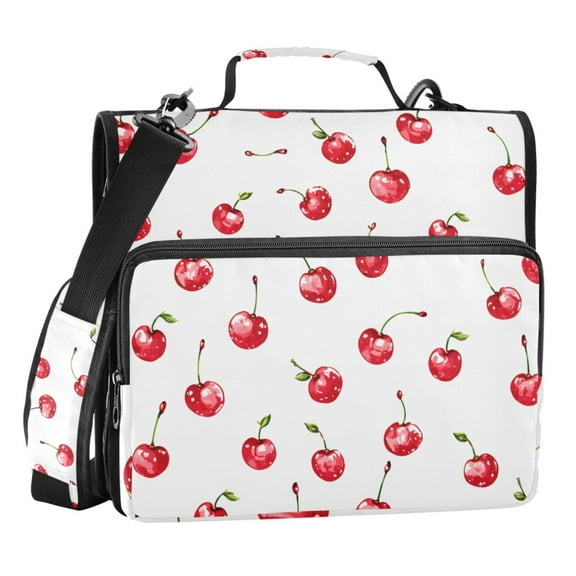 ALAZA Zipper Binder Cherry Fruit 3 Ring Trapper Keeper File Folder Organizer Bag