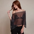 thumbnail image 2 of Hkoxplj Womens Wraps Knit Sequin Poncho Top Crochet Batwing Sleeve Shawl Asymmetrical Sweater Cover Up Beachwear Summer Fall Fashion Accessories, 2 of 9