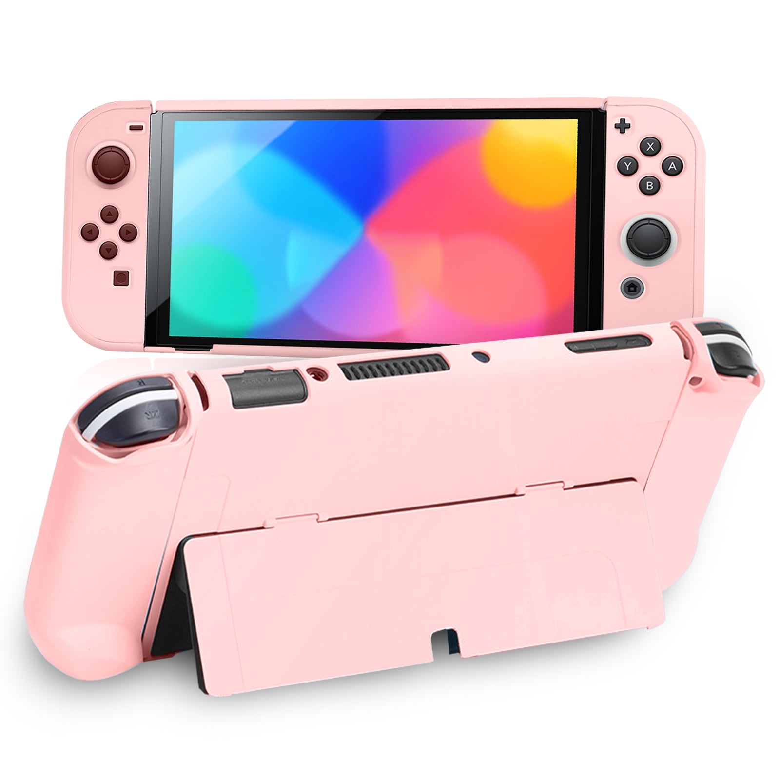 Dockable Protective Case Fit for Nintendo Switch OLED, TSV Cute Case Cover for Switch & Joy-Con Controllers with Screen Protector, 2 Cat Paw Thumb Grips for Girls - Walmart.com
