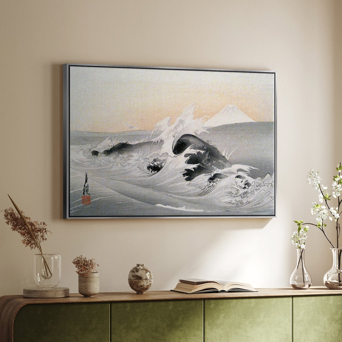 Vintage Landscape-CCCI By Wexford Home Framed in Silver Wood Gallery Wrapped Canvas 25 in. x 37 in.