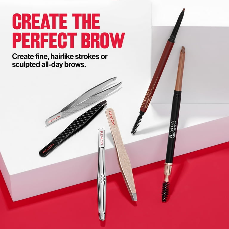 Revlon Expert Slant Tip Tweezer, Stainless Steel, Superior Control