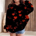 thumbnail image 2 of TIREOW Girls Hoodies Cute Heart Print Long Sleeve Hooded Sweatshirts Trendy Versatile Loose Casual Pullover Sweatshirts Tops, 2 of 5