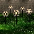 thumbnail image 3 of 5 Pack Christmas Pathway Lights Outdoor, Battery Operated Waterproof Snowflake Landscape Lights for Xmas Party Decorations, 3 of 8