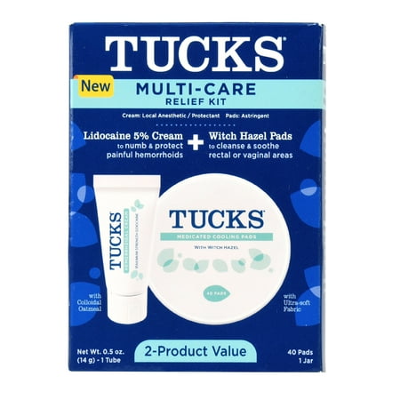 Tucks Multi-Care Hemorrhoid Relief Kit, 5% Lidocaine Cream & Witch Hazel