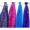 thumbnail image 3 of 40 Yards Unstitched Sari Silk Yarn Ribbon Tassels 40 Strips SKEINS Shades Journal Scrapbook Craft Project Decor DS345, 3 of 9