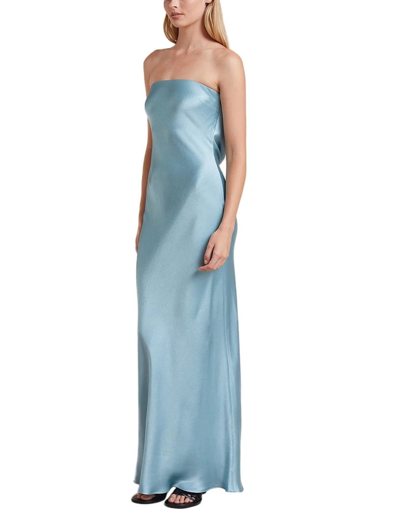 Douhoow Women Backless Tube Dress Ankle Length Dress Elegant Cocktail Party Dress
