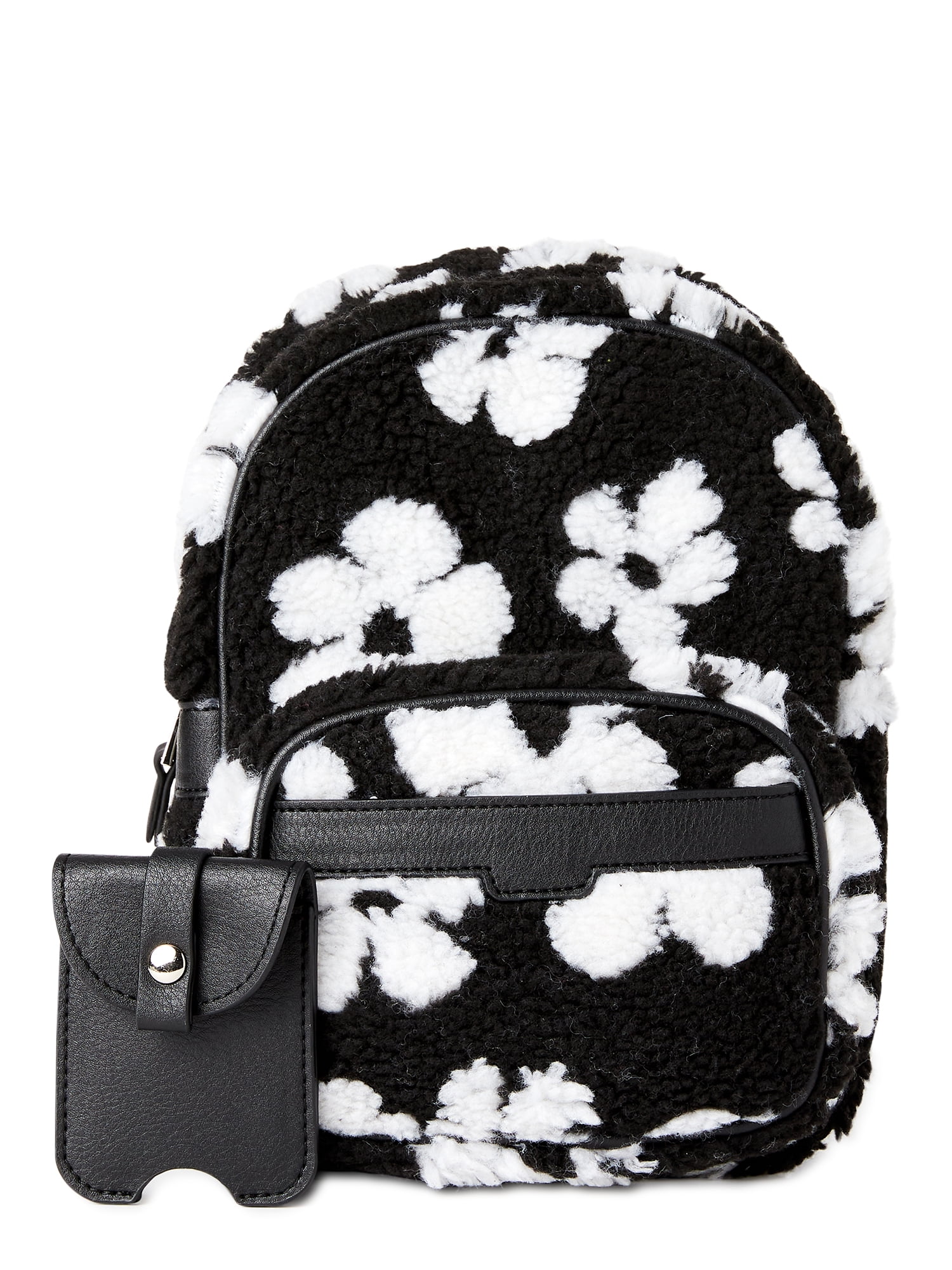 No Boundaries Women's Hands-Free Convertible Backpack Black and White Floral