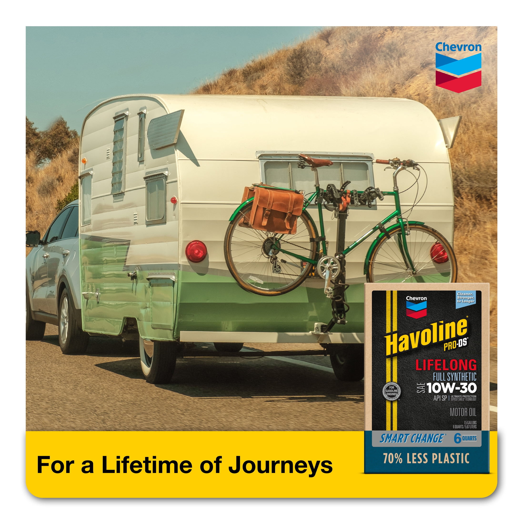 Chevron Havoline Lifelong 10W-30 Full Synthetic Motor Oil, 6 Quarts (Smart Change Box)