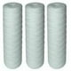 thumbnail image 1 of Eliminación de sedimentos de 25 micrones para filtración de agua, 1 año de durabilidad, paquete de 3 cartuchos de filtro enrollados universales de 10", 1 of 5