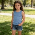 thumbnail image 7 of CYRBOKO Girls Tank Tops, Sleeveless Casual Knit Ribbing Athletic Summer Tops for Kids Blue Size 6 T, 7 of 7