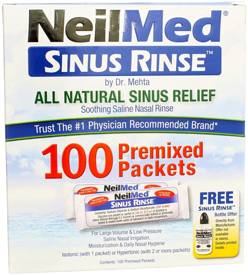 TaliaPosy Sinus Rinse All Natural Relief Premixed Refill Packets 100 Each (Pack of 3)