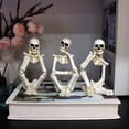 thumbnail image 5 of Thinking Skeleton Statue Resin Skull Figurine, Gothic Halloween Skeleton Decor for Desk, Bookshelf, Tabletop, Home, Office, Halloween Party Decoration, 5 of 5