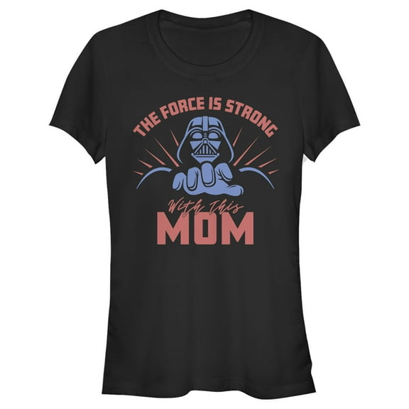Junior's Star Wars: A New Hope Force Is Strong With Mom  Graphic Tee Black Medium